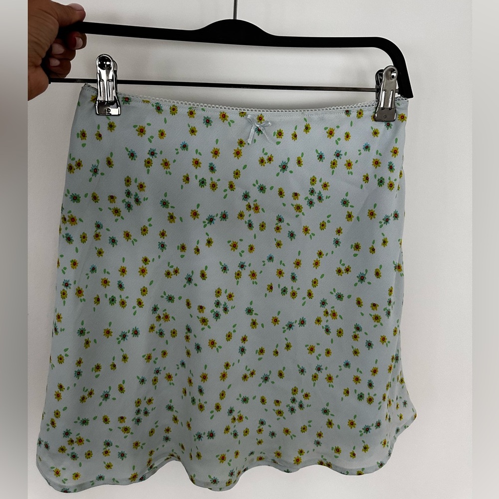 Floral Print Women's Skirt - White